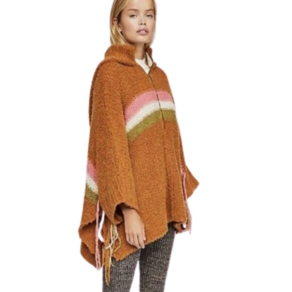 Free People Hooded Poncho Jacket - NEW - Picture 8 of 8